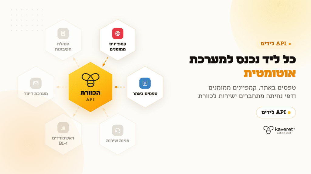 תרשים API לידים: טפסים, קמפיינים ודפי נחיתה מתחברים למערכת הכוורת